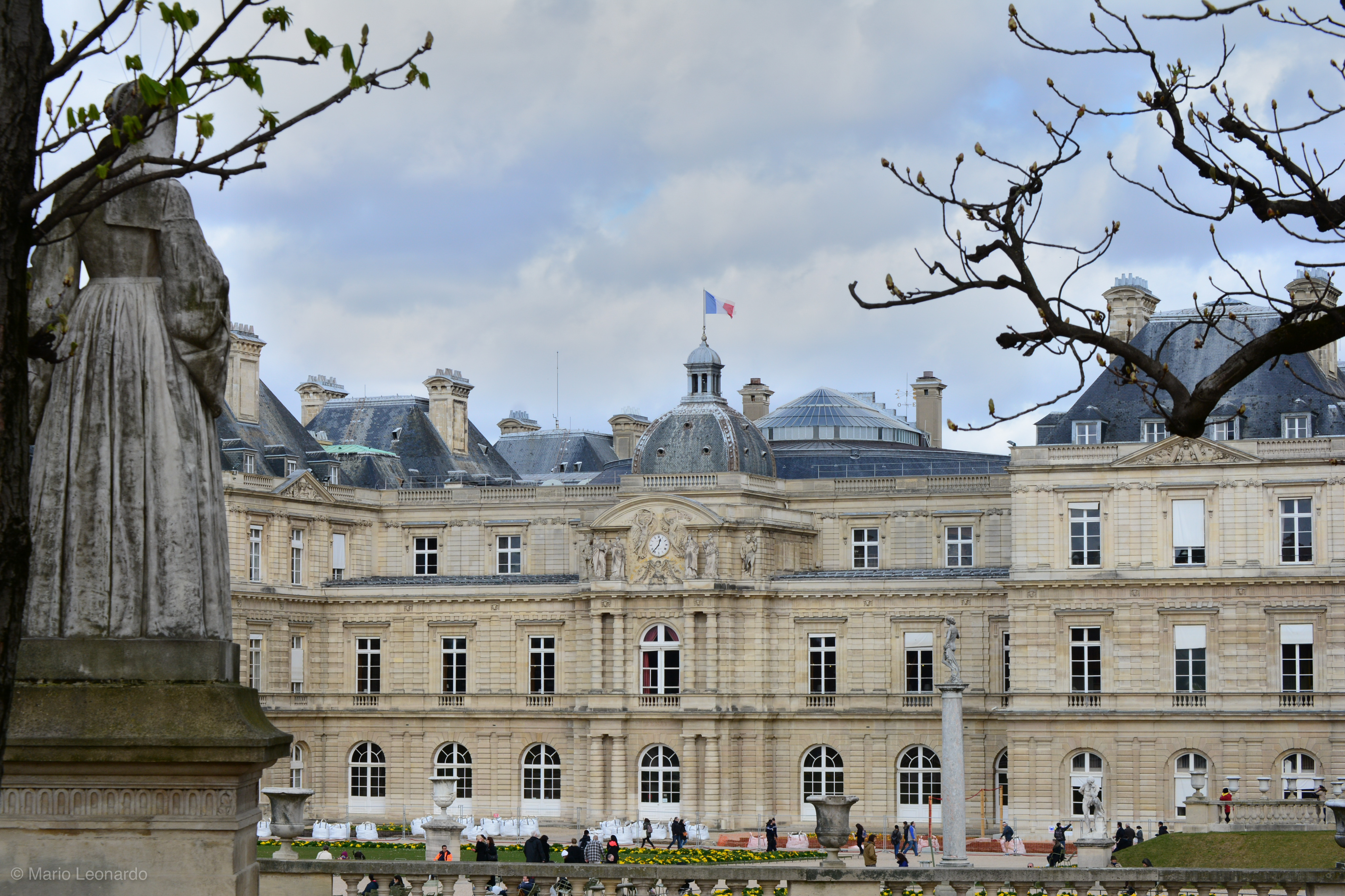 Façade du palais du Luxembourg vue depuis les jardins